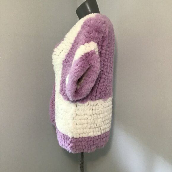 Furious Fur Sophia Faux Rabbit Fur Open Front Cardigan Size S - Picture 5 of 8